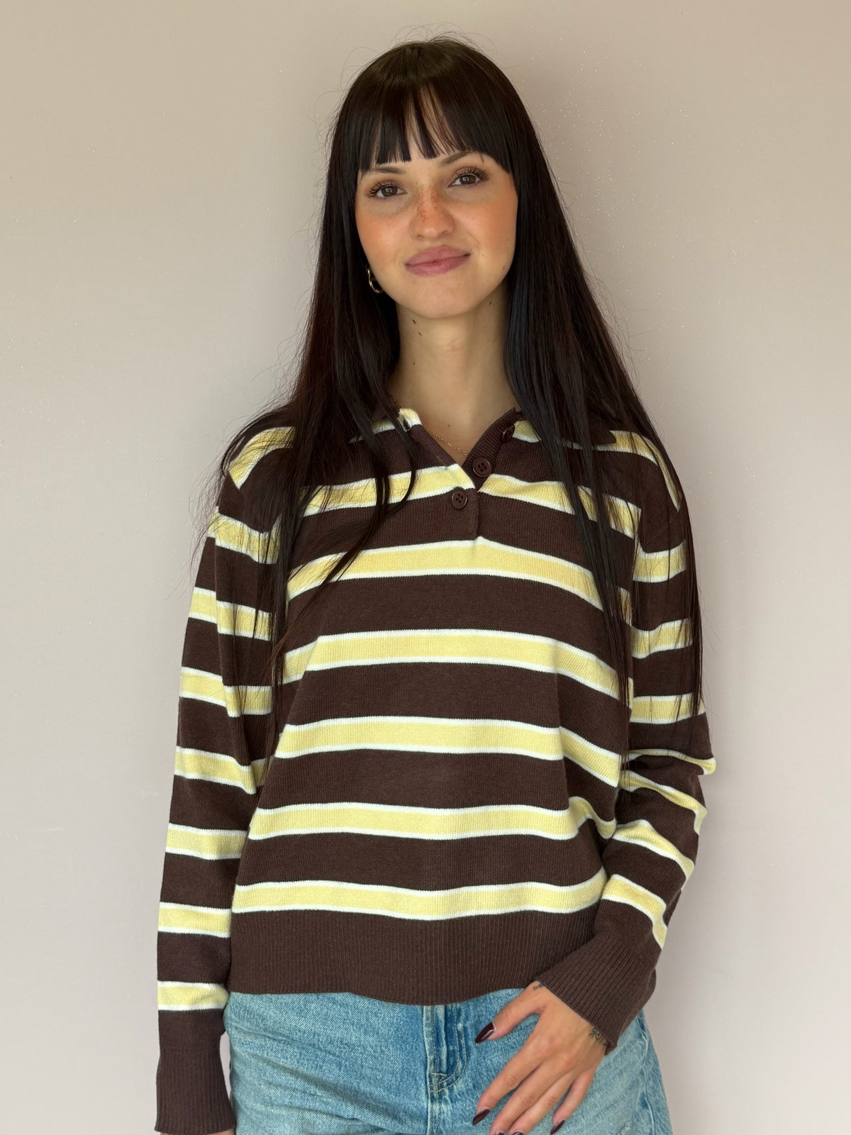Polo a righe gialla/marrone