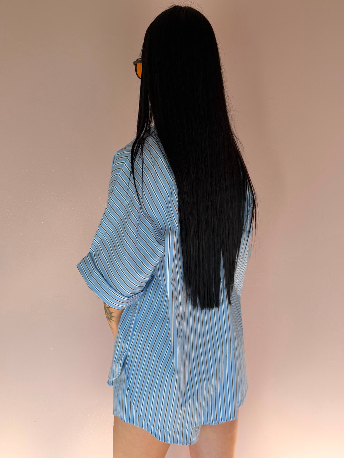 Coordinato Rigato Celeste