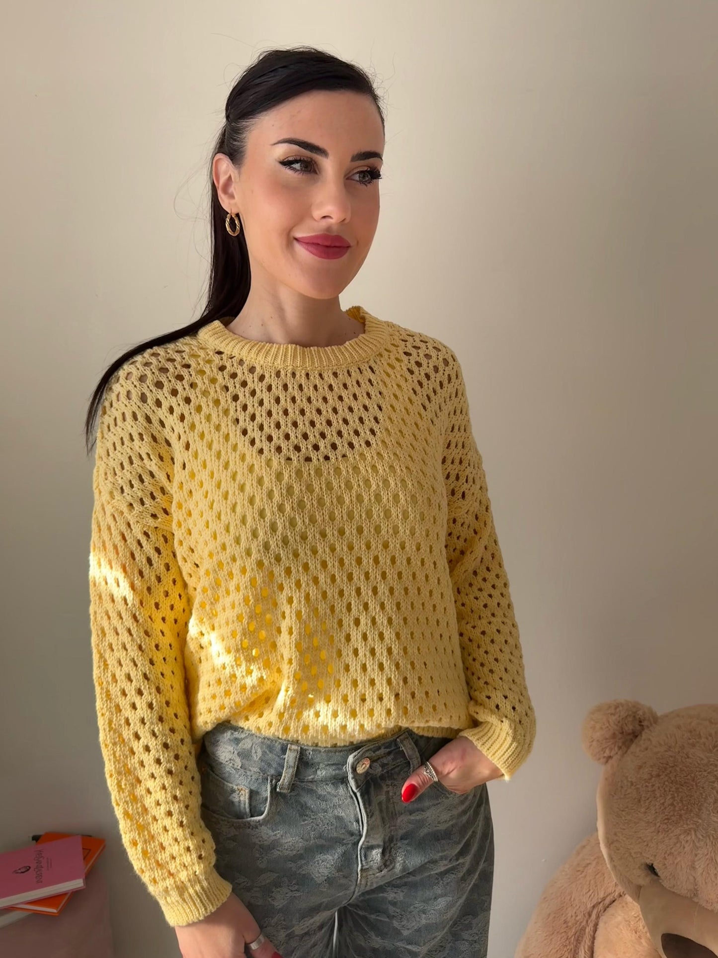 Maglioncino Traforato Giallo