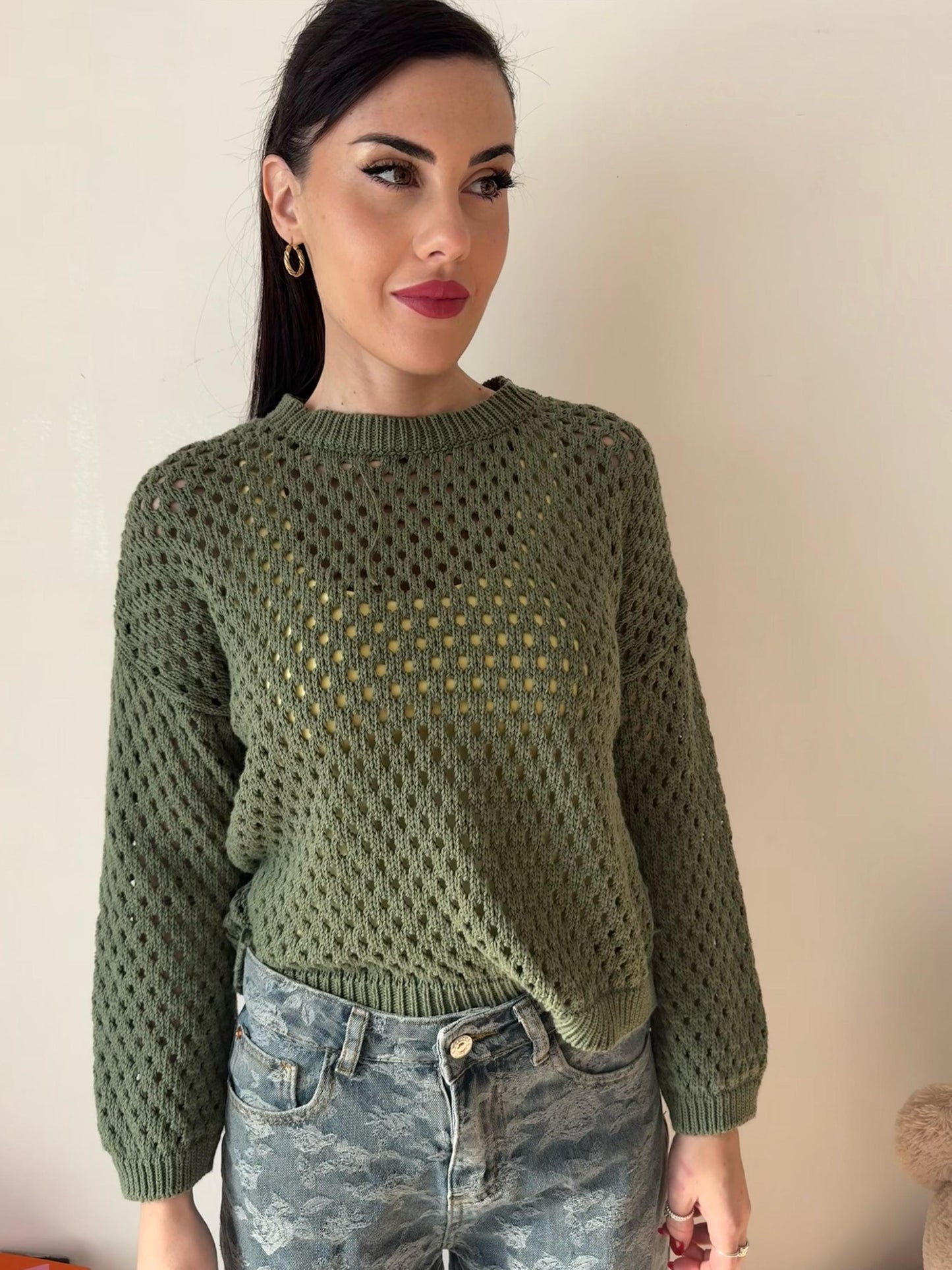 Maglioncino Traforato Verde