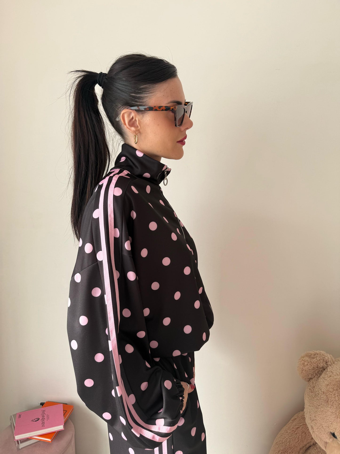Coordinato Tuta a Pois Nera