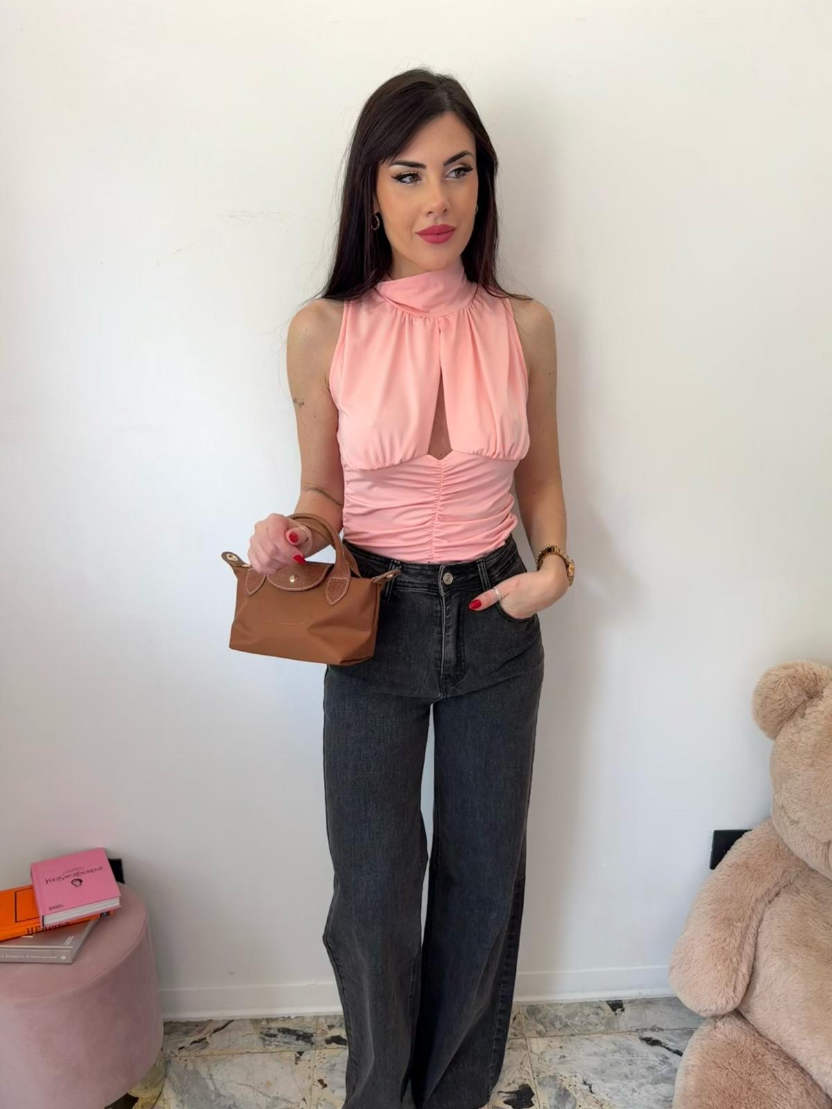 Top Rosa con Cut-Out