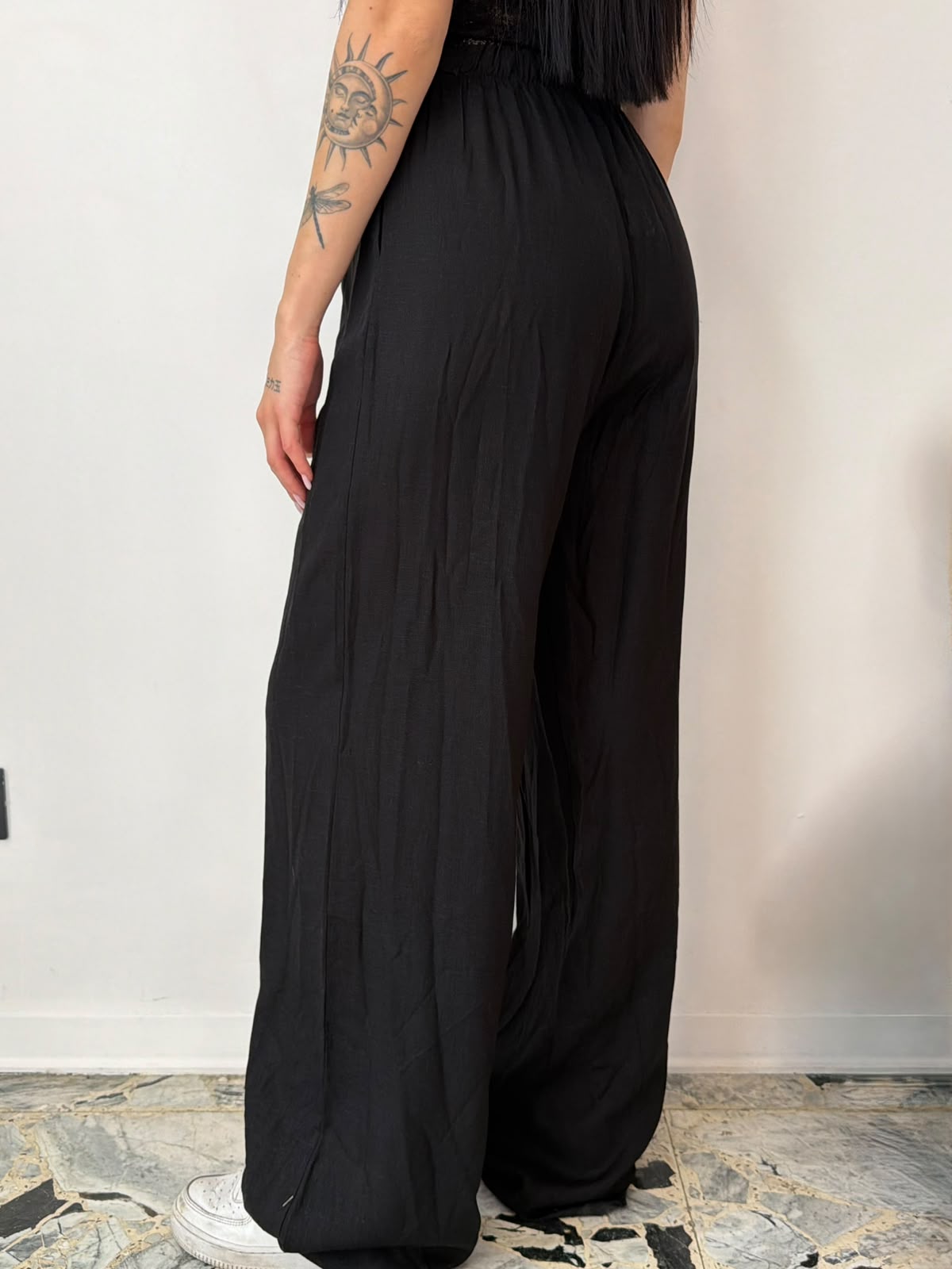 Pantaloni a Palazzo in Lino Neri