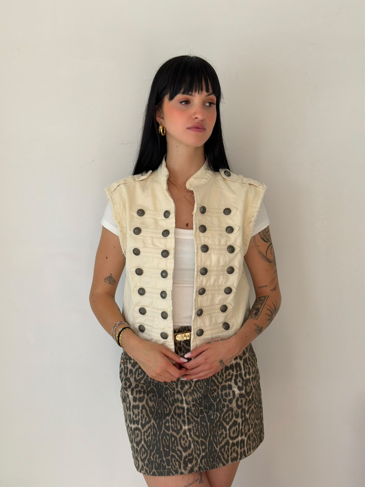 Gilet Napoleon Denim Panna