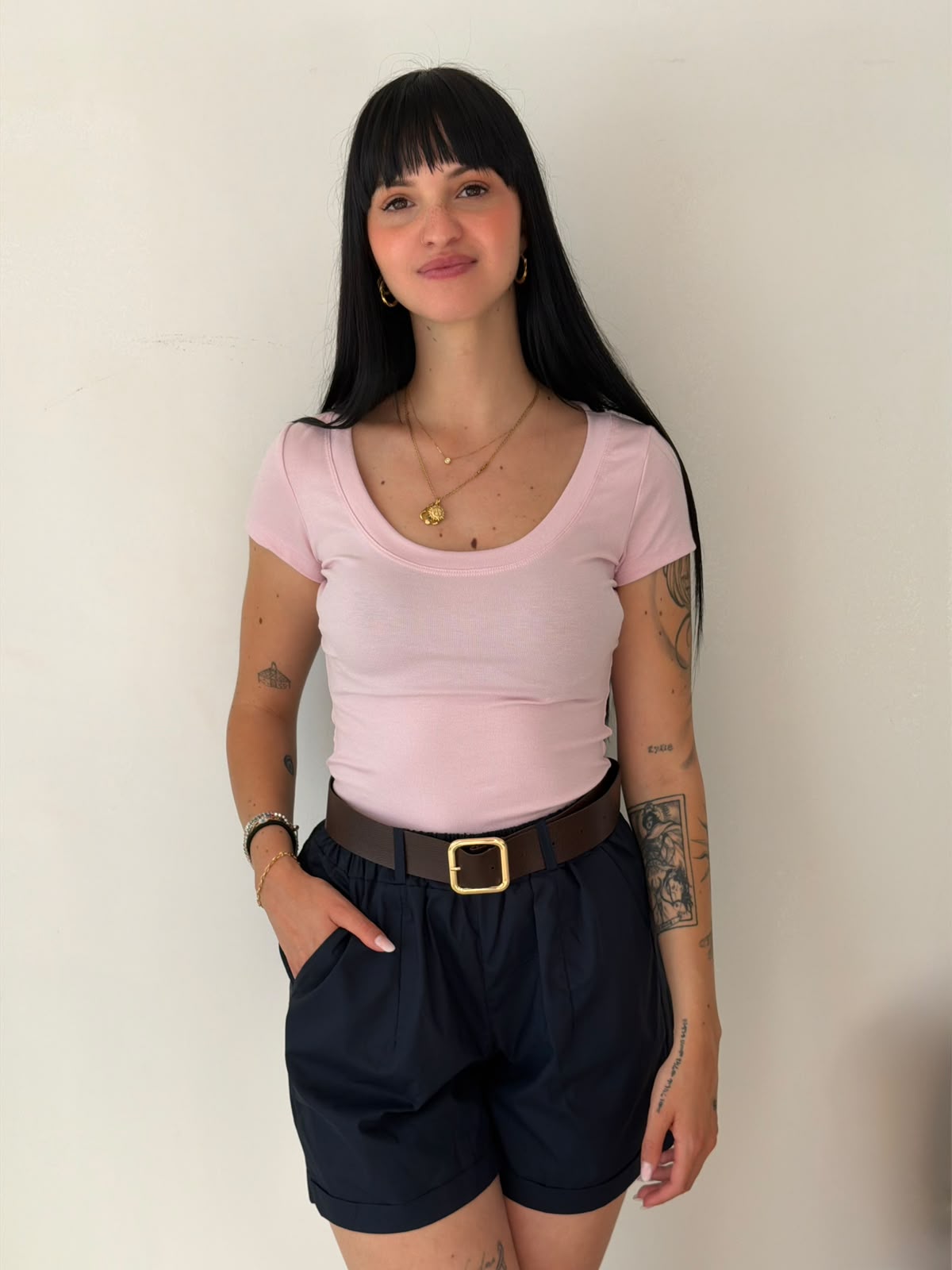Pantaloncini in Cotone Blu