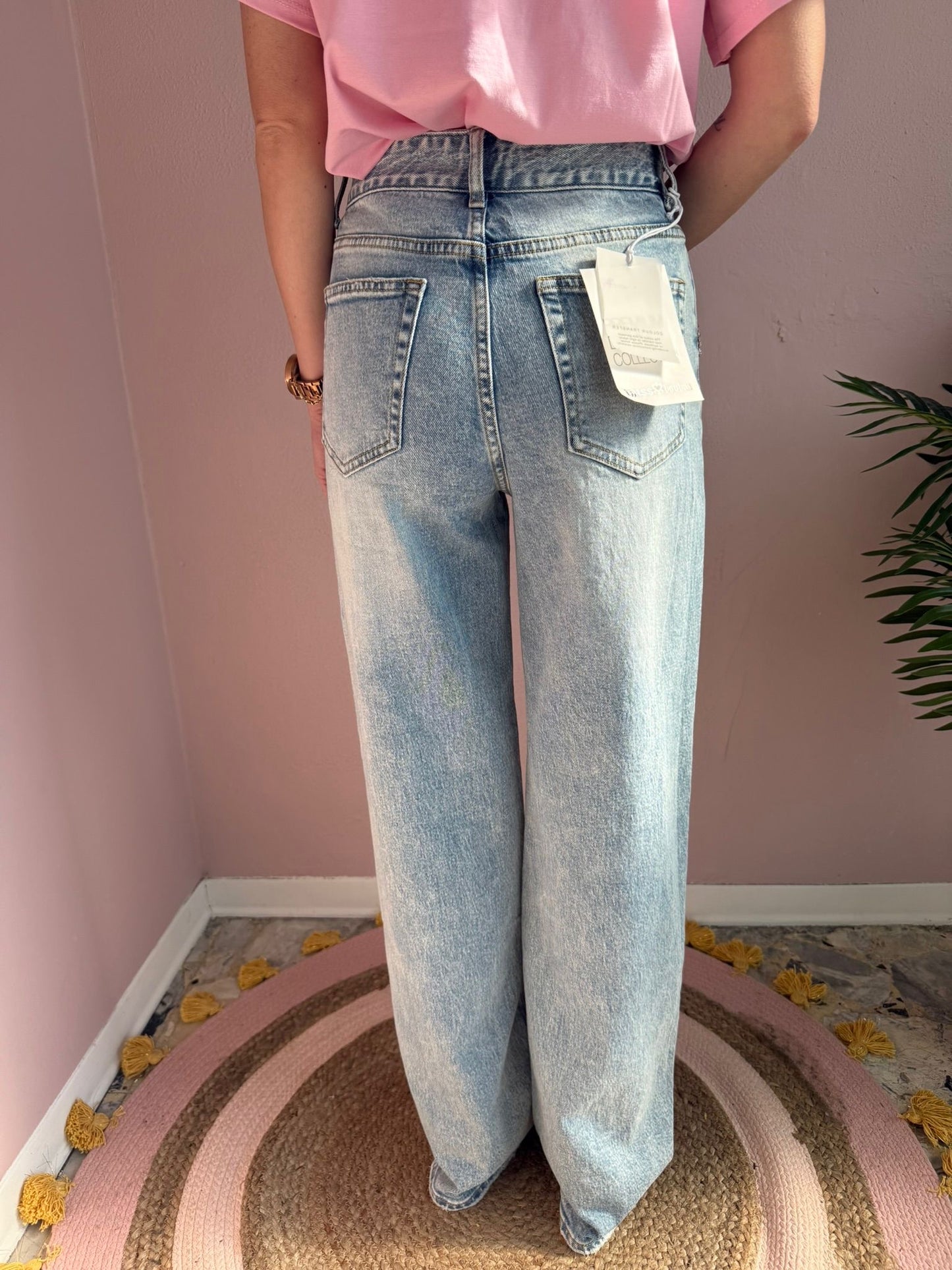 Jeans Wide Leg jewel a Vita Alta