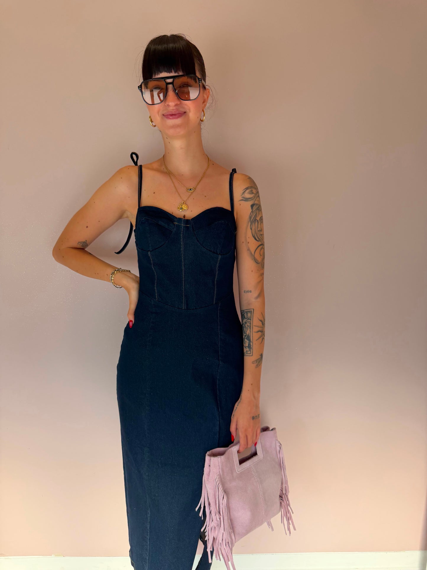 Abito lungo in denim