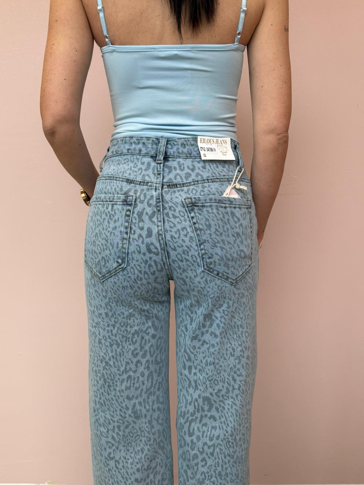 Jeans a Palazzo Leopardato