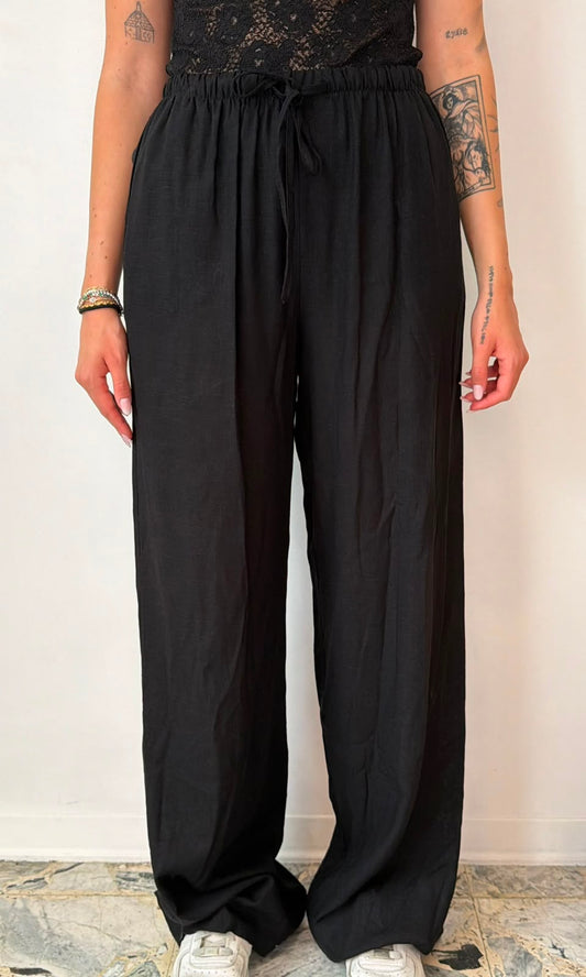 Pantaloni a Palazzo in Lino Neri