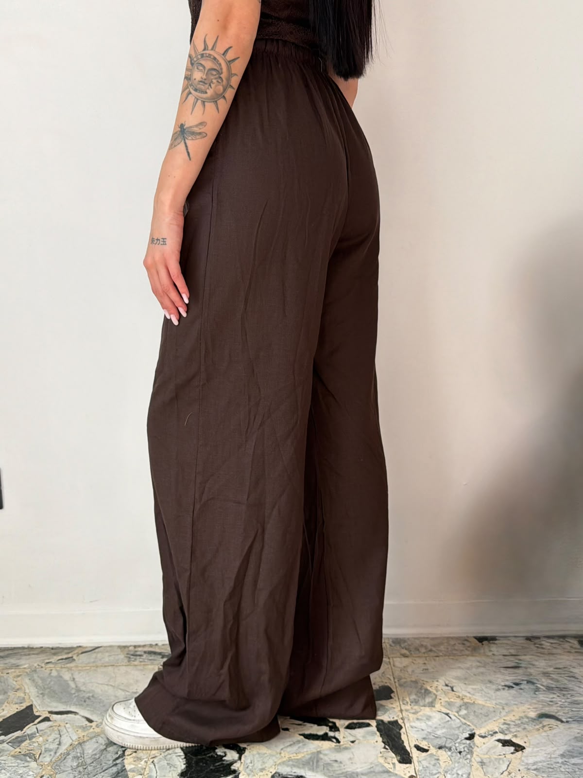 Pantaloni a Palazzo in Lino Marroni