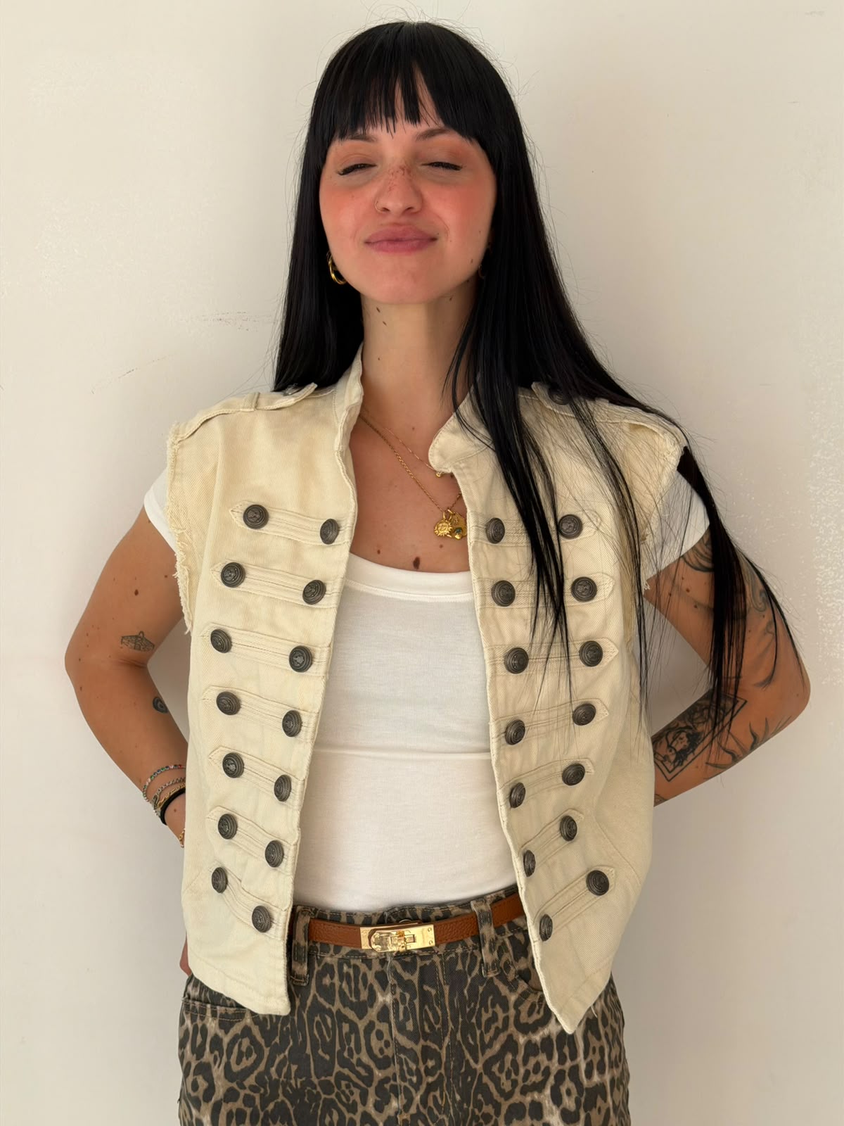 Gilet Napoleon Denim Panna