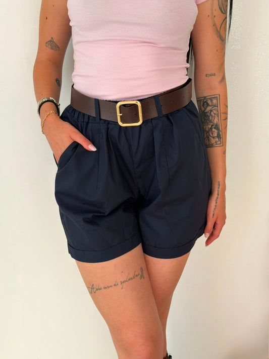 Pantaloncini in Cotone Blu