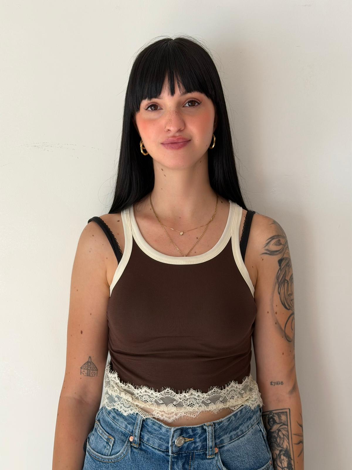 Top Crop Con Pizzo