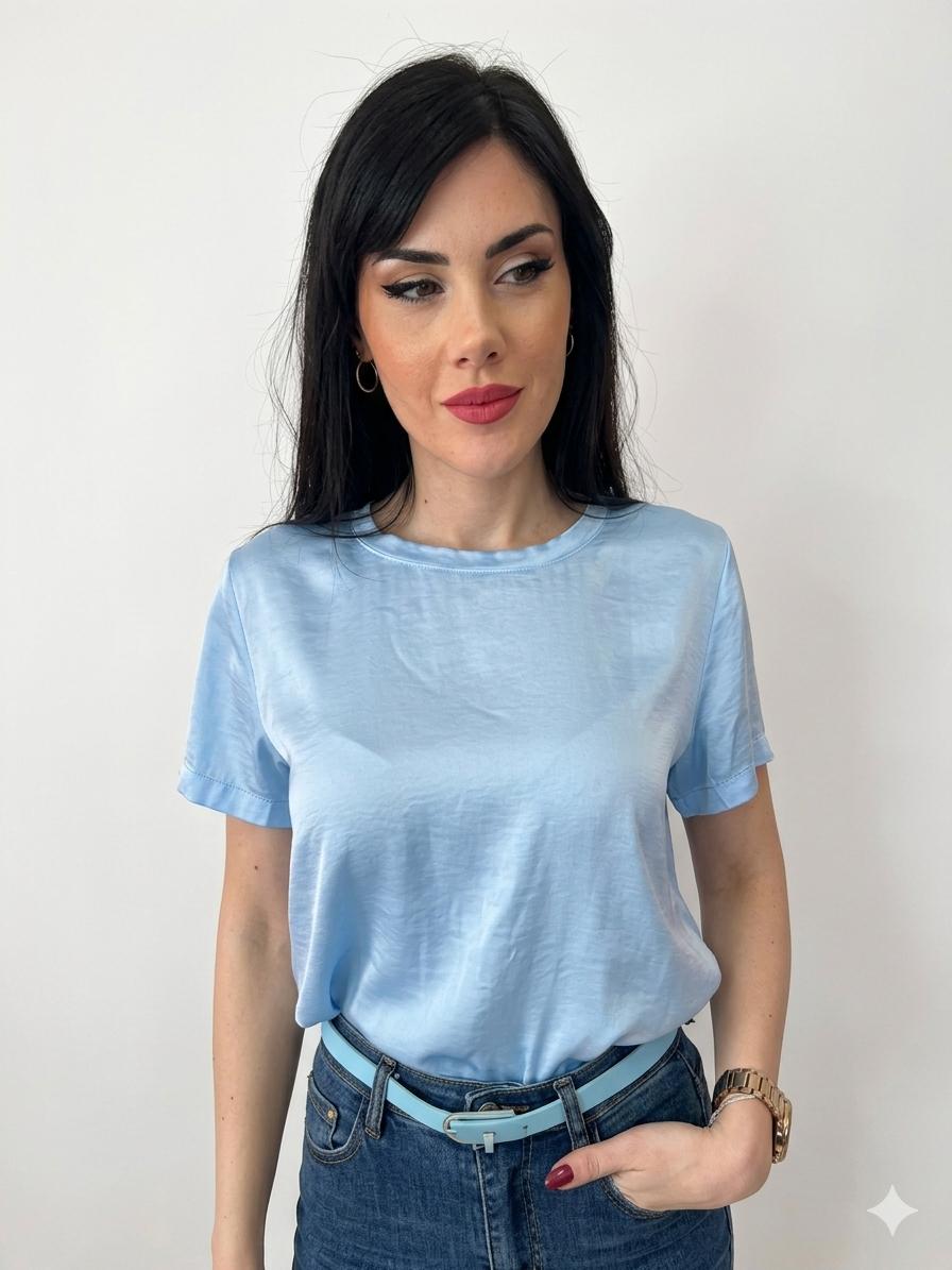 T-shirt satin manica corta